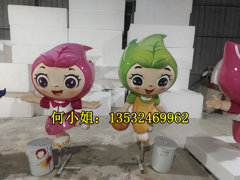 玻璃钢校园公仔雕塑卡通学校人物