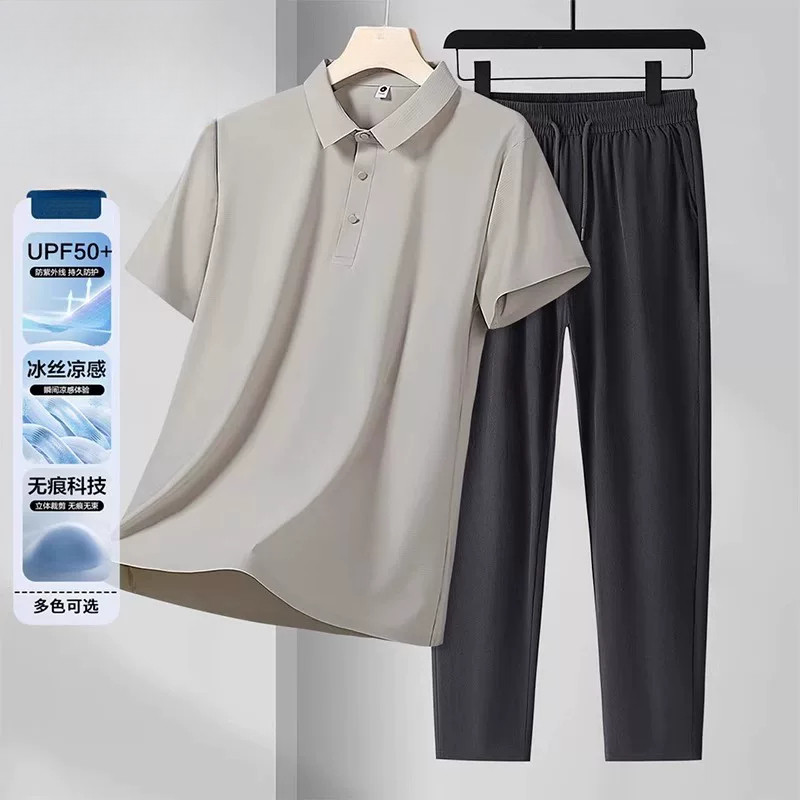 短袖t恤POLO衫男两件套装
