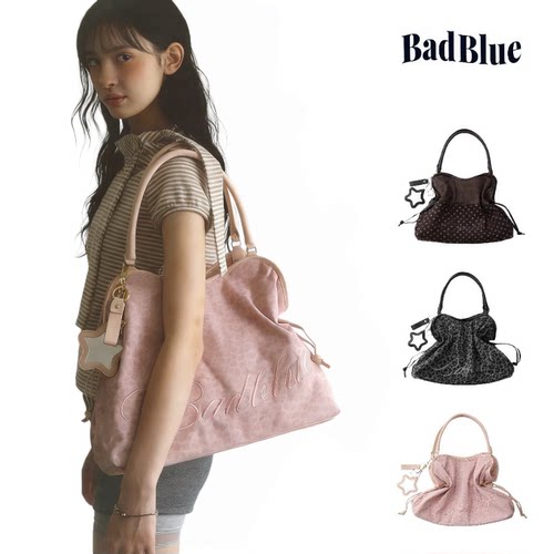 韩国小众badblue新款豹纹单肩腋下手提包波点时尚大容量百搭女包