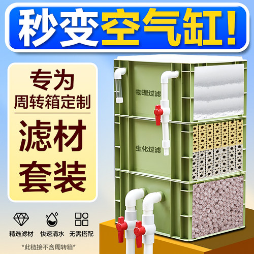 鱼缸过滤材料细菌屋石英球蛋白棉过滤棉培菌净水周转箱滤材全套餐