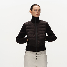 Metaricotta 毛织拼接设计排骨羽绒外套女短款