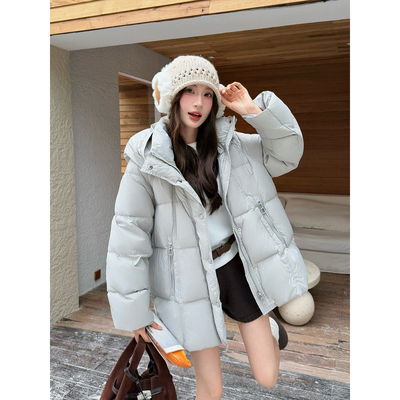 2025新款保暖韩版宽松泡芙羽绒服女中长款遮屁股巨好看的冬装外套