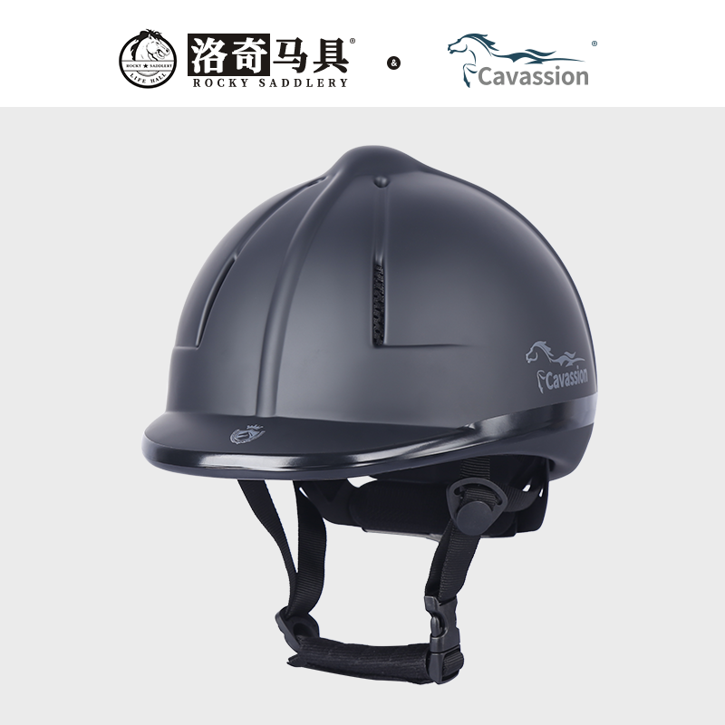 Cavassion马术头盔可调节光面易打理骑马安全帽成人儿童8101009