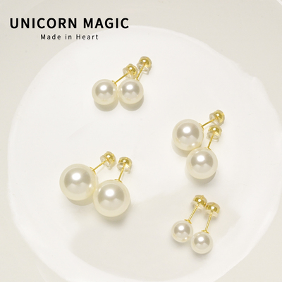 澳白珍珠耳钉大珍珠耳钉女耳夹
