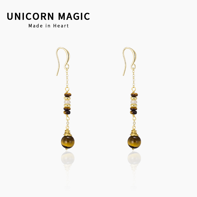 复古耳饰虎眼小众耳环圆脸显瘦