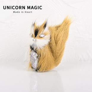 趣味可爱单只贴毛松鼠大耳环设计感小众高级方圆脸夸张耳饰度假风