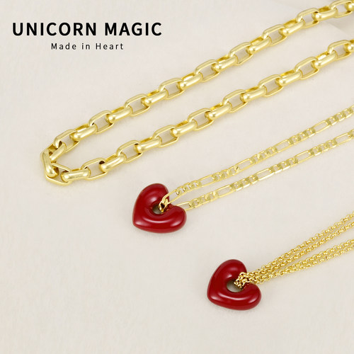 小众精致项链送女友红色配饰穿搭