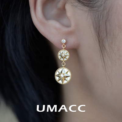 时尚通勤八芒星小众耳环设计感