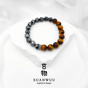 【虎啸】玄物原创设计高级感男手链金虎眼石陨铁石手串轻奢小众