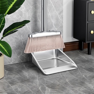 扫帚簸箕组合第一名不锈钢扫把两件套家用加大扫地卫生斗垃圾铲子