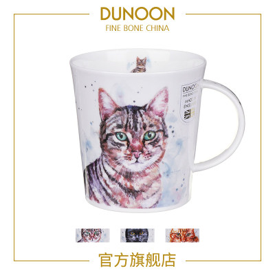 DUNOON骨瓷猫咪肖像画马克杯