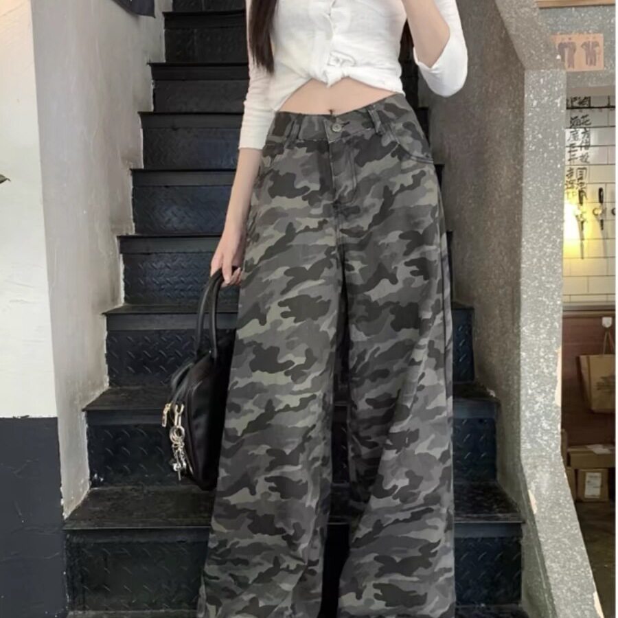 美式高街工装阔腿牛仔迷