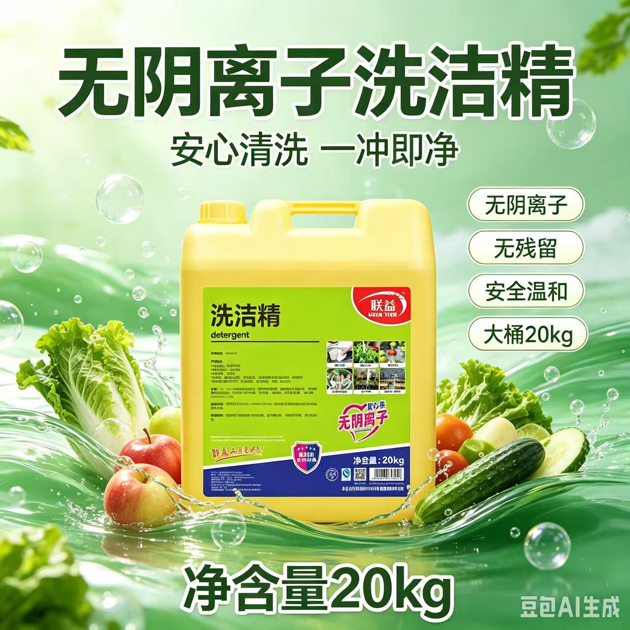联益无阴离子洗洁精20kg大桶装