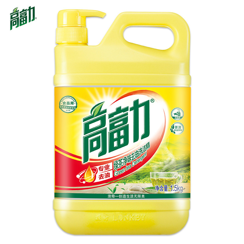 浪奇高富力洗洁精绿茶净味1.5kg桶装带泵头家用高效去油污食品用,洗护清洁剂/卫生巾/纸/香薰,洗洁精,淘宝优惠券,粉丝福利购,淘宝优惠卷