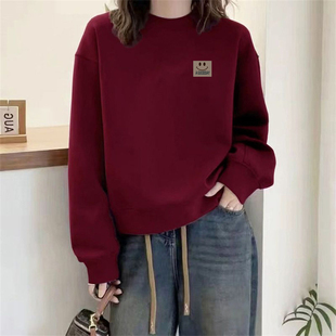 大牌即墨100%纯棉卫衣女春秋新款 上衣外套 宽松显瘦小个子套头薄款