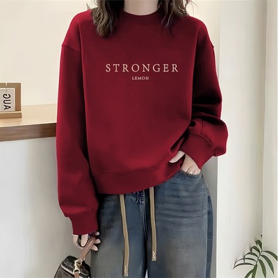 高级感即墨卫衣女秋冬加绒外套潮