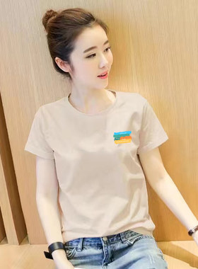 外贸一线品牌100%纯棉短袖T恤女