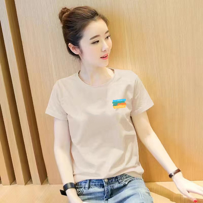 外贸一线品牌100%纯棉短袖T恤女