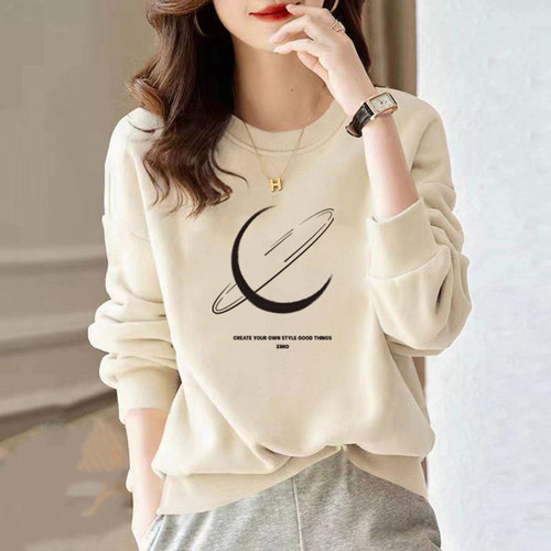 一线品牌加绒加厚宽松纯棉上衣女