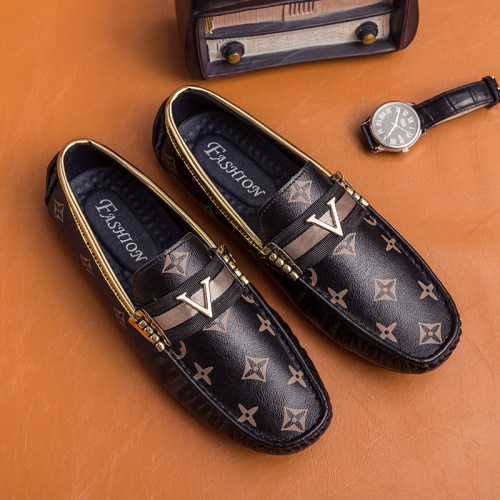 2026春季时尚豆豆鞋男真皮软牛皮懒人鞋精神小伙子社会韩版懒人鞋