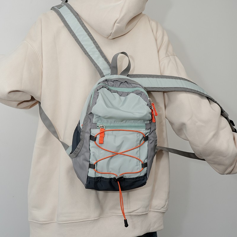 户外双肩包抽绳迷你包轻便百搭旅行徒步登山包女轻便旅游小背包
