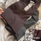 袜高腰踩脚 女外穿显瘦保暖烟灰色连裤 秋冬季 加绒加厚咖啡色打底裤