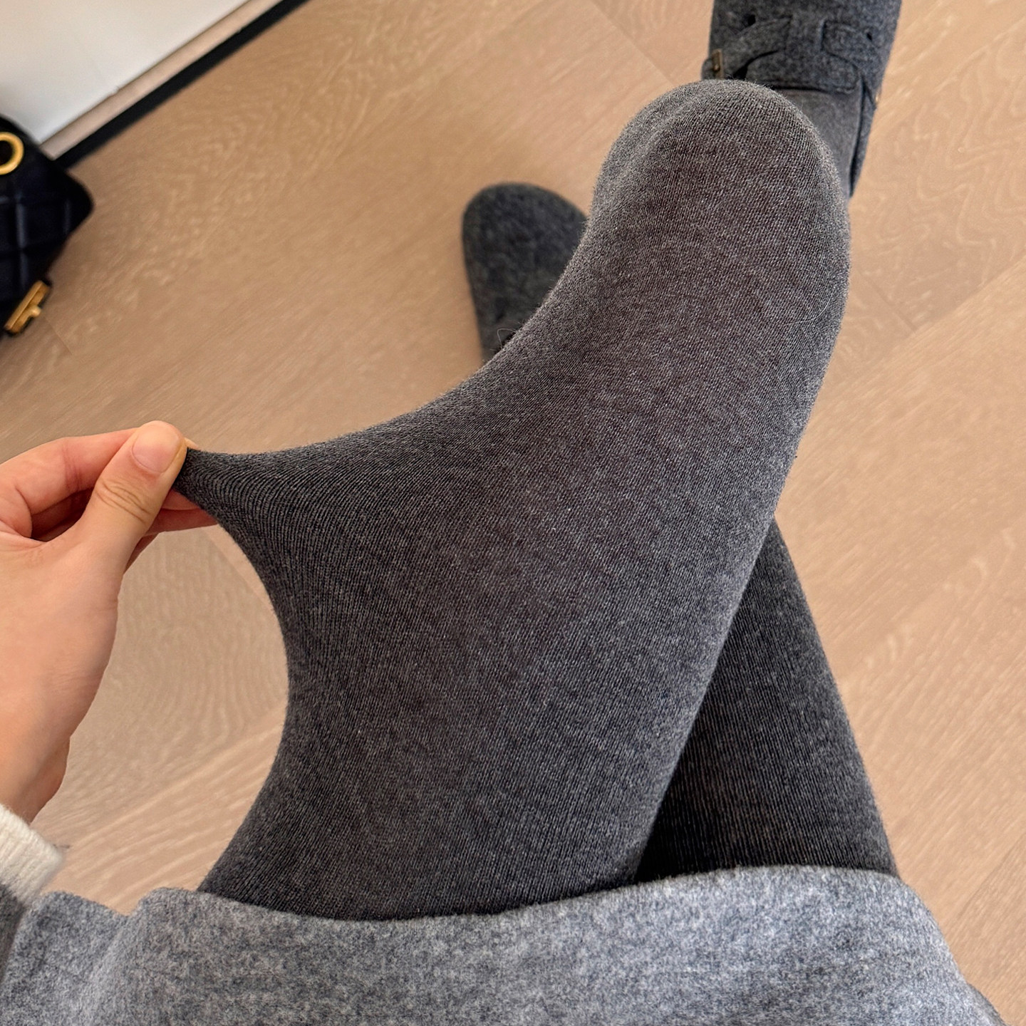 加绒深灰色打底裤女外穿秋冬款加厚保暖烟灰色连裤袜咖啡色打底袜
