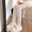 春秋冬加厚白色打底裤袜日系甜美jk奶白色连裤袜加绒米白色丝袜女