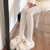 春秋冬加厚白色打底裤 袜日系甜美jk奶白色连裤 袜加绒米白色丝袜女