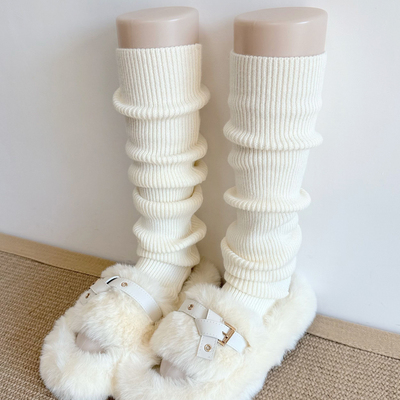 jk米白色袜套女加厚保暖咖色腿套