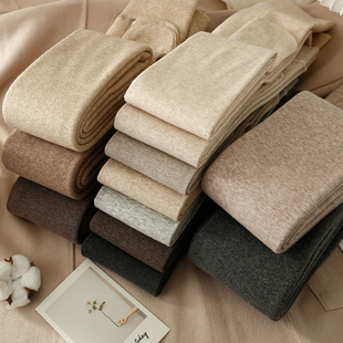 袜保暖灰色踩脚袜 袜女加厚加绒美拉德奶咖色打底裤 秋冬季 咖色连裤