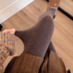 加厚加绒烟灰色打底裤 复古咖啡色连裤 袜秋冬季 袜女外穿保暖踩脚袜