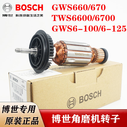 原装博世角磨机转子TWS6600/6700/6-100/660磨光机电机钻子/配件