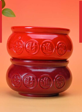 朱砂小号聚宝盆工艺品摆件天然紫金开业家居招财店铺装饰品