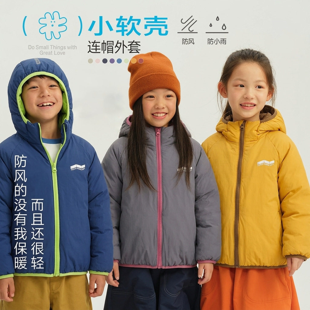 【杜邦环保轻量棉】户外运动保暖秋冬轻薄棉衣儿童露营洋气棉服