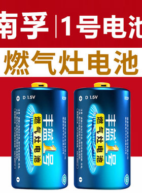 南孚丰蓝1号电池燃气灶电池大号热水器电池碳性1.5v天然气煤气灶专用液化灶丰篮1号南孚官方旗舰店5号7号电池