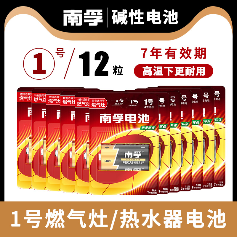 南孚1号碱性大号电池1B*12节整盒