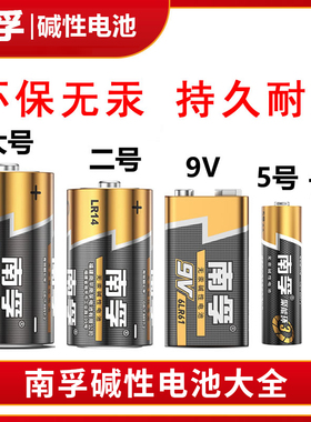 南孚1号电池2号电池正品大全7号9V正品批发aaa七号五号中二号一号燃气灶大号热水器玩具空调南孚二号电池门锁