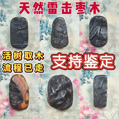 雷击木天然雷击枣木吊坠手把件