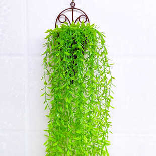仿真柳条枝假花藤条缠绕绿叶吊顶装饰塑料柳树叶造景叶子吊篮藤蔓