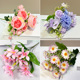 假花百合花仿真花束牡丹绣球花单支塑料雏菊玫瑰绢布花瓶插花摆设