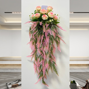 仿真向日葵玫瑰花植物壁挂装饰室内客厅餐厅墙面假花挂件花藤绿植
