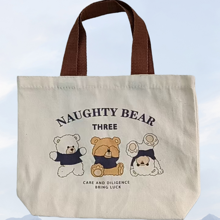 现货帆布包三只熊棉布小件物品存放小巧玲珑的手提帆袋买1送1,箱包皮具/热销女包/男包,时尚帆布包,淘宝优惠券,粉丝福利购,淘宝优惠卷