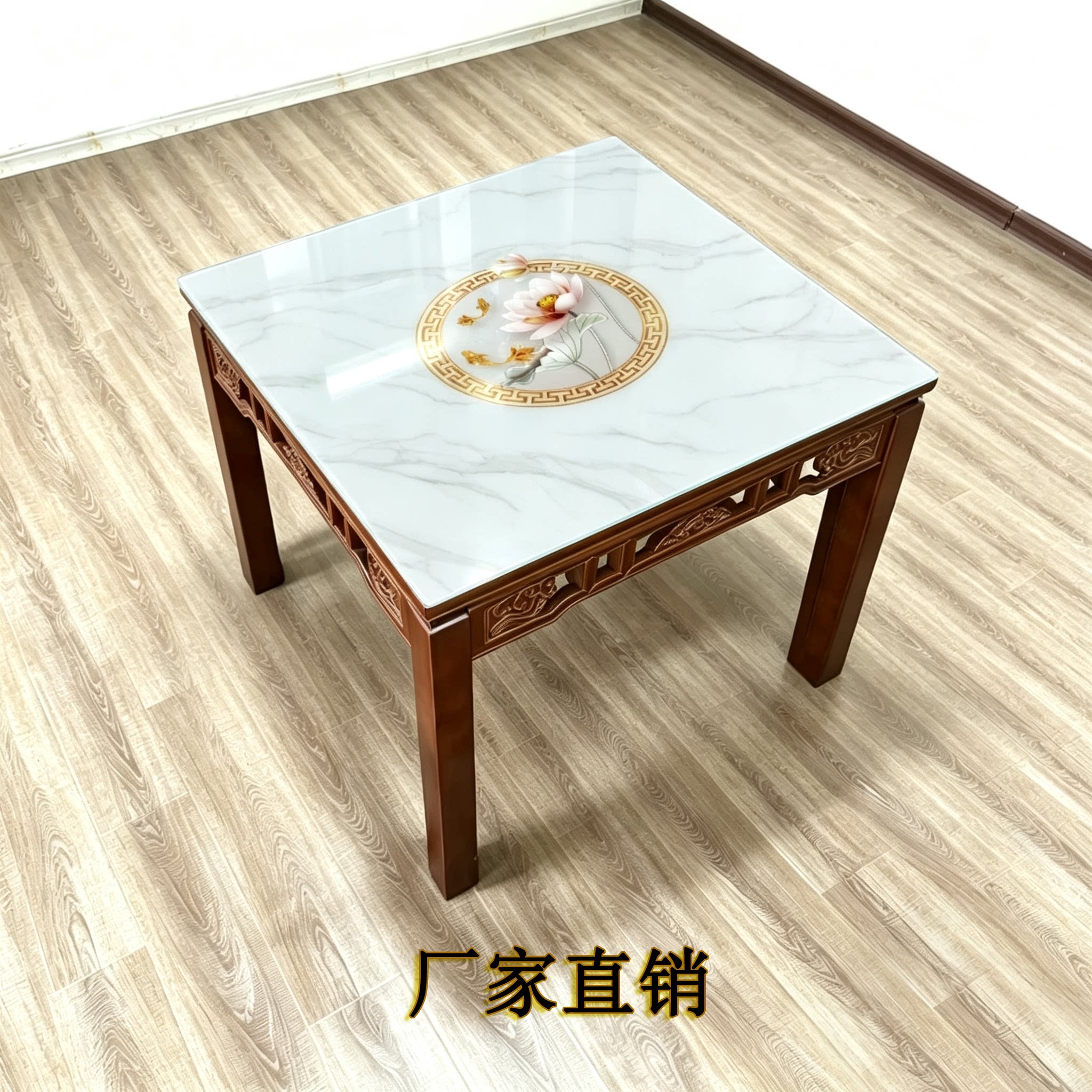 烤火桌专用钢化玻璃桌面盖板麻将桌面茶几面支持定做常规尺寸餐