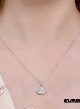 S925银锆石扇形锁骨链女友生日礼
