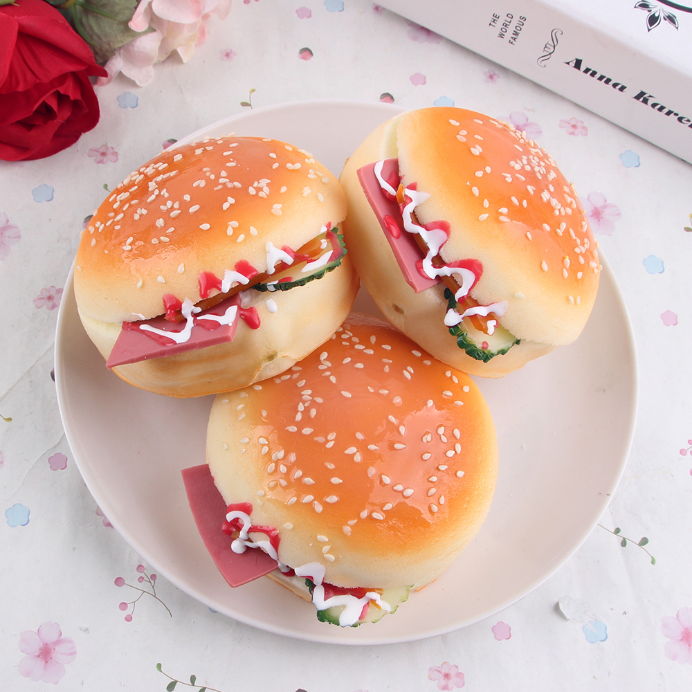 10CM仿真开口汉堡 PU芝麻黄瓜蔬菜片火腿汉堡慢回弹模型Squishy|ruв категории игрушка/коляска/головоломка/блоки/модель, моделирование/играть в игрушки, моделирование фруктов и овощей/питание - от Buy2taobao.com для оказания профессиональной услуги покупки агента Taobao