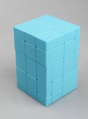 梯色 层层叠1号 浅蓝色2连体镜面魔方  限制旋转Siamese Cube