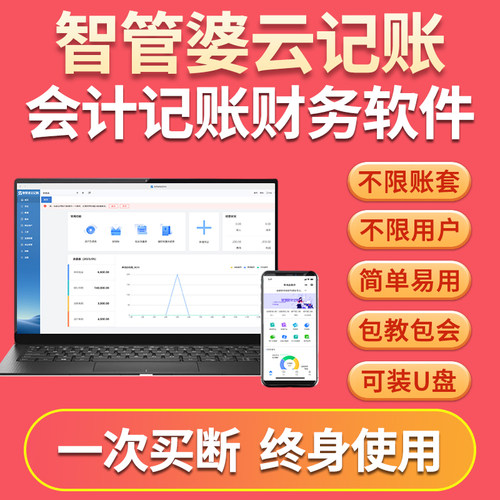 智管婆财务软件中小企业会计代理记账公司网络在线做账系统单机版