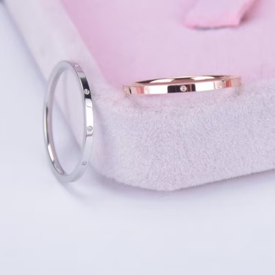 韩版极细彩金戒指日韩小指18K