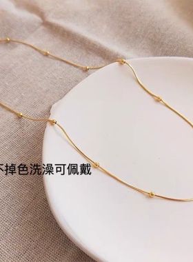 日韩风金色ins小众蛇骨链